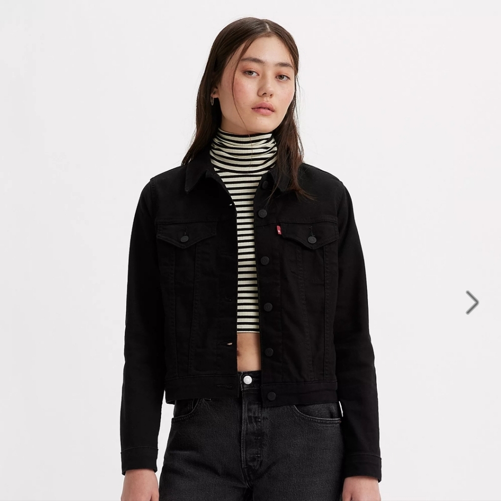Levis black jean trucker jacket